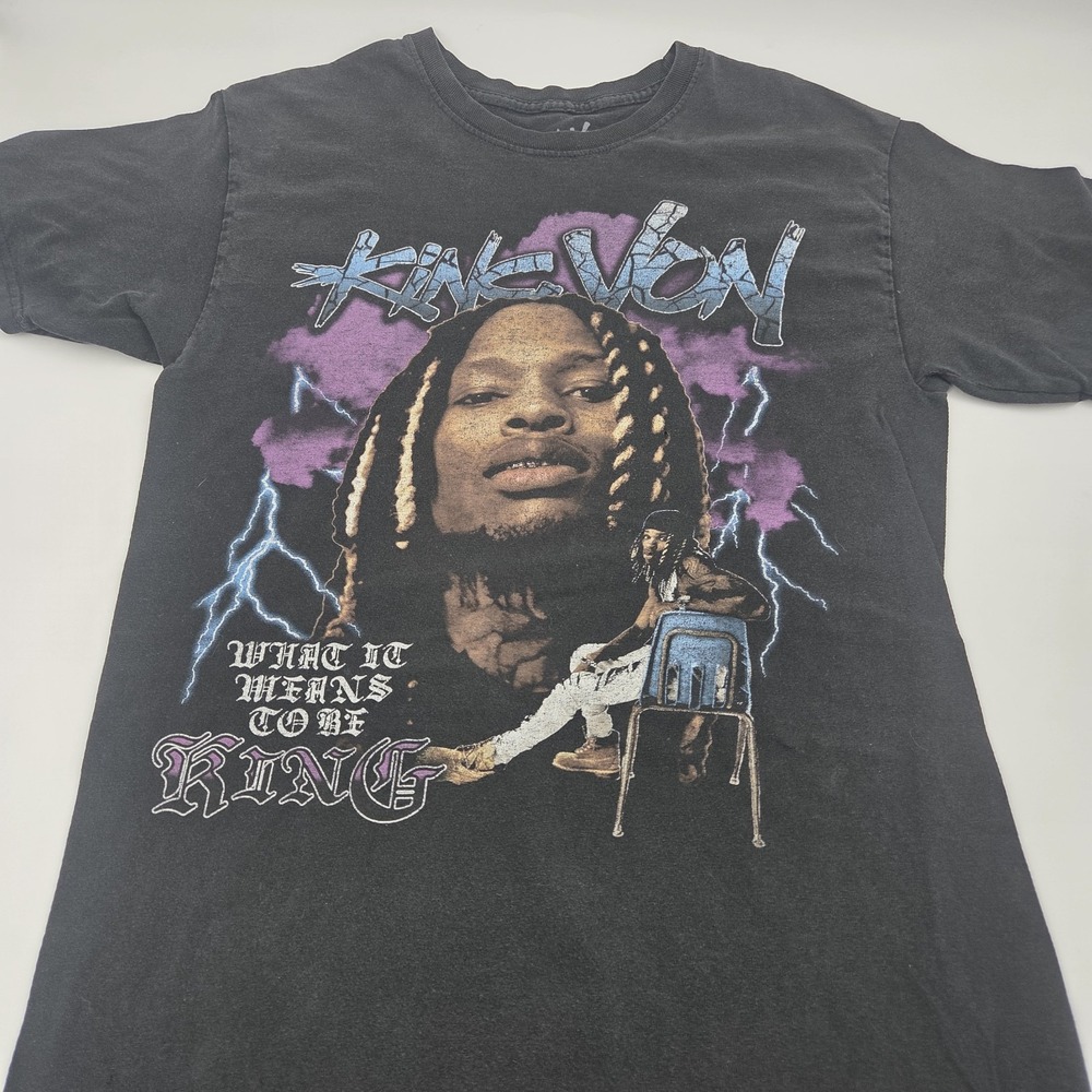 King Von "What It Means To Be King" T-Shirt Men's Size Medium Big Graphic Rap T